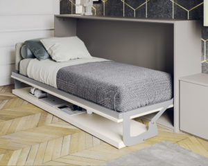 Letto singolo a scomparsa con scrivania basculante Gemini Desk