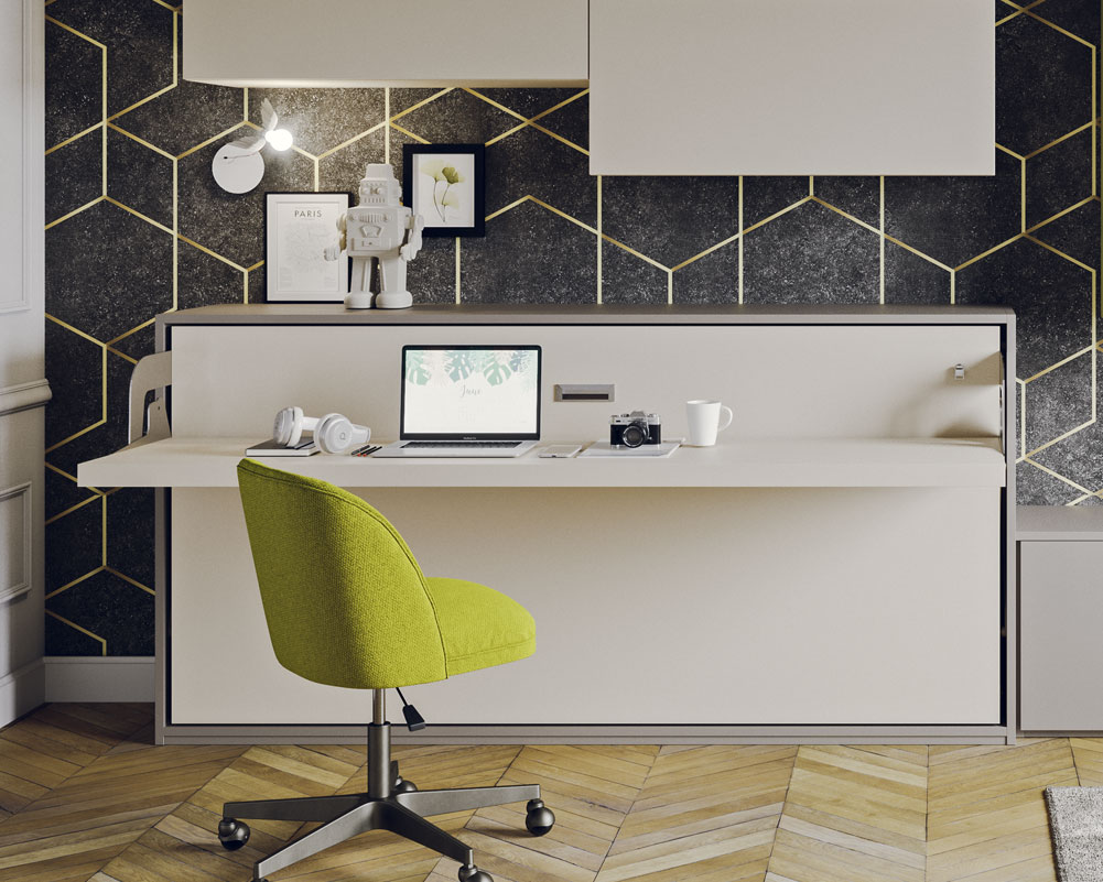 Letto a ribalta con scrivania Gemini Desk